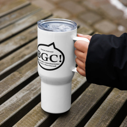 Travel mug with a handle